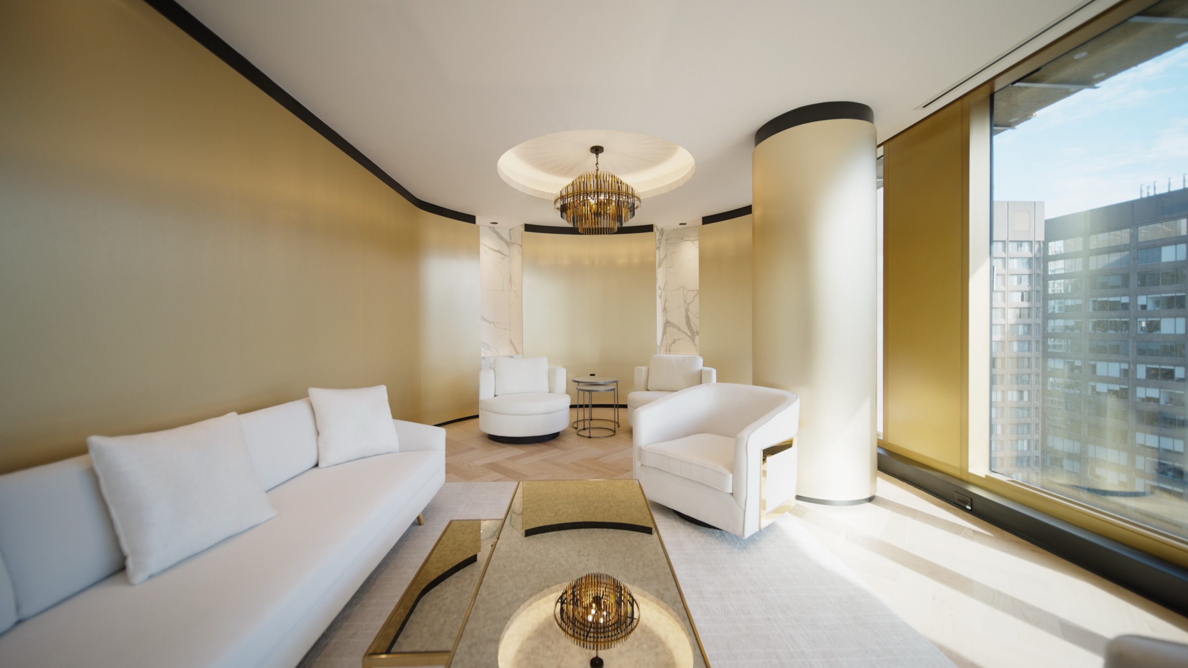 Salon d'apparat or et blanc